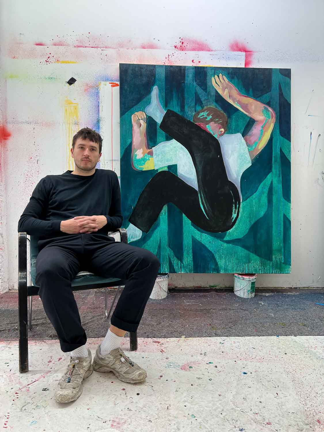 Fabian Warnsing in seinem Studio in Berlin, Courtesy Galerie Thomas Fuchs