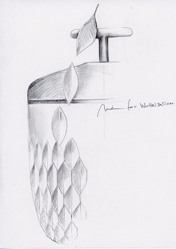 Noé Duchaufour-Lawrance shares an exclusive drawing of his Folia lamp for Saint Louis with WOHNDESIGN